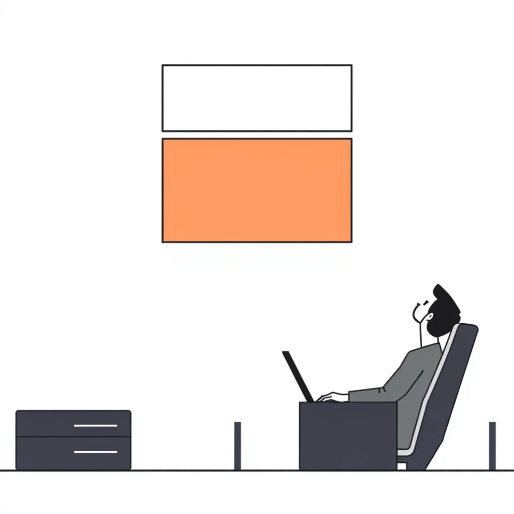 仕様を確認する開発者のポスター風イラスト