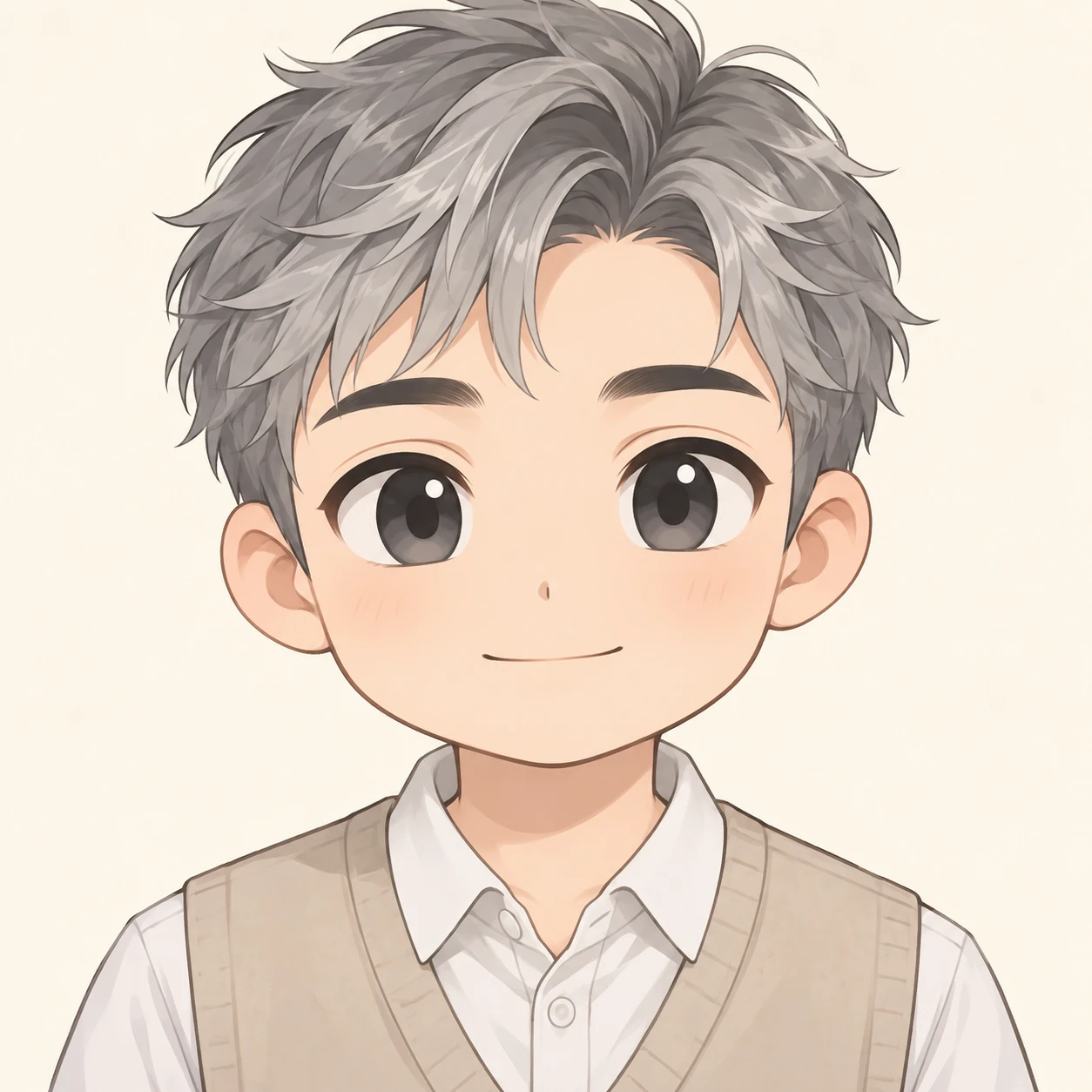 운전학원 조끼를 입은 남성의 애니메이션풍 프로필 아이콘 (SD 캐릭터)
