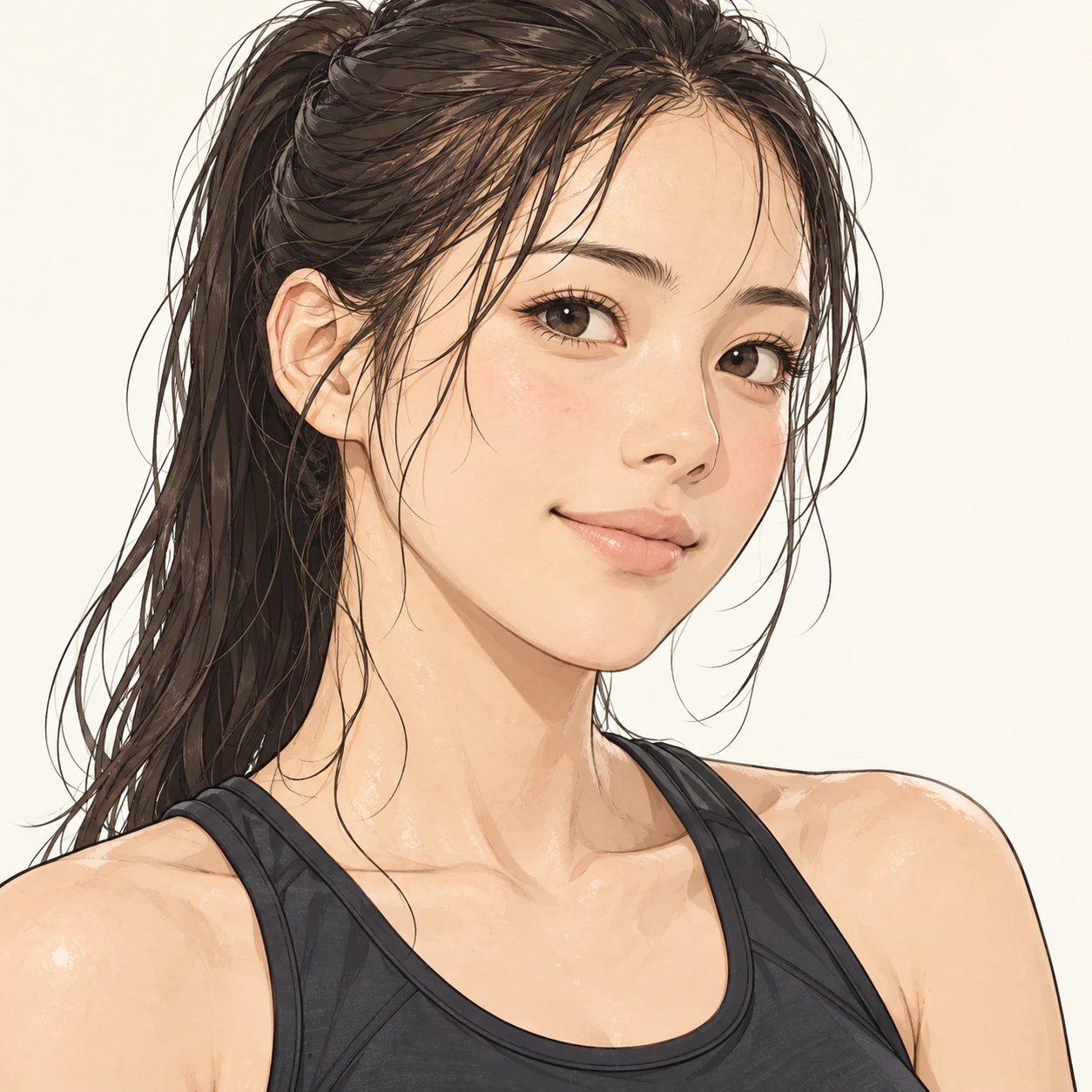 인물, 운동하는 사람, 소셜미디어, 클로즈업 일러스트 (심플 라인아트)