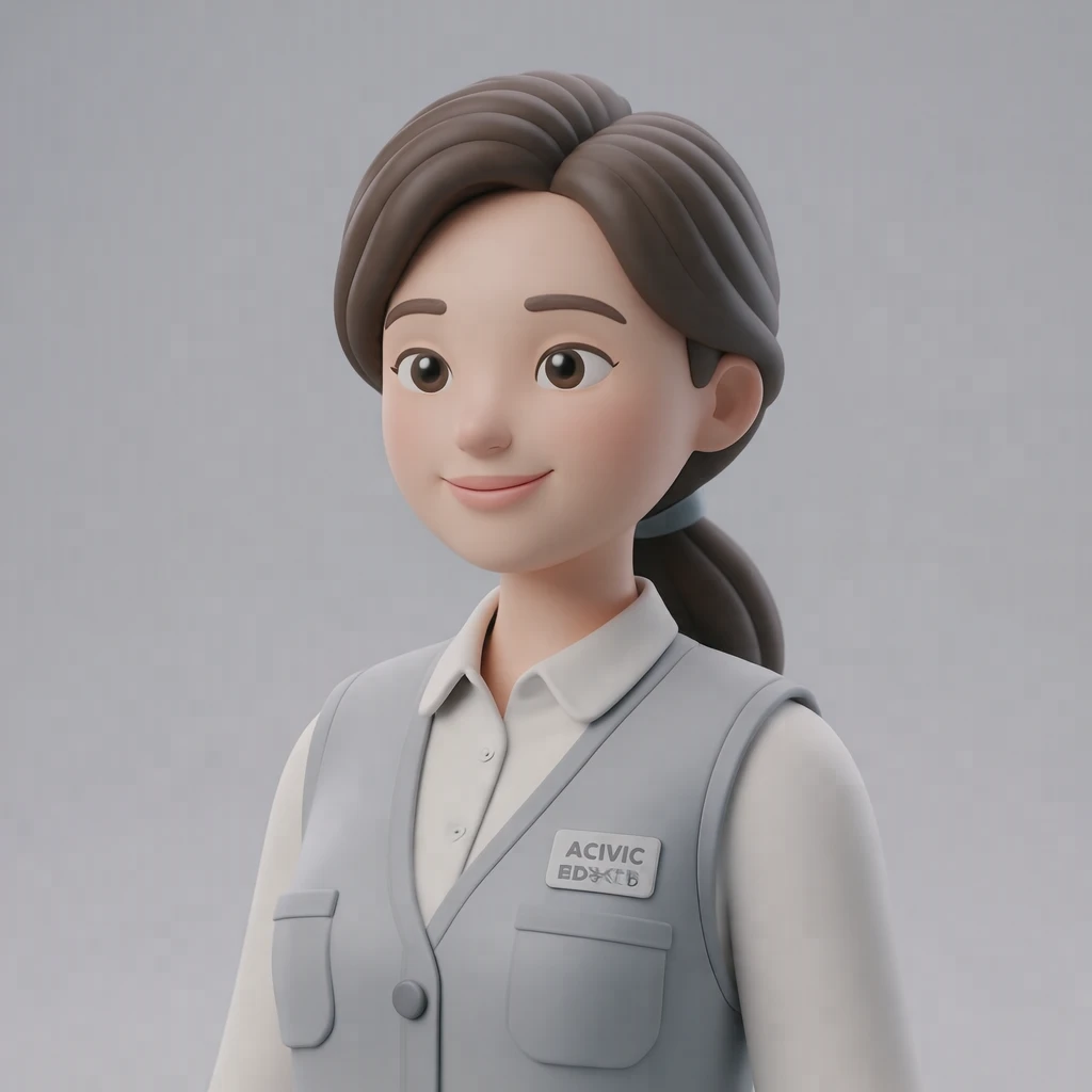 인물, 지자체 직원, 소셜미디어, 클로즈업 일러스트 (소프트 3D)