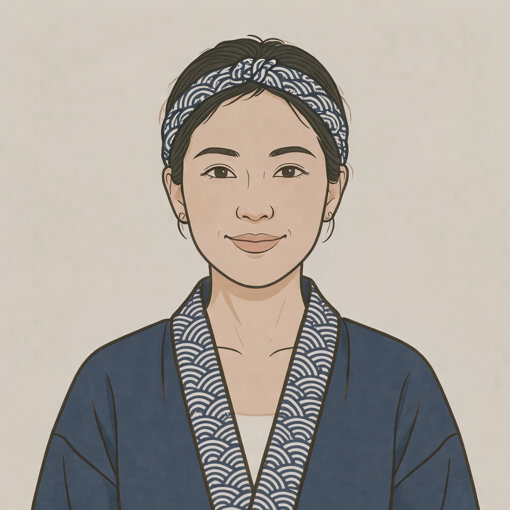 핫피와 머리띠 차림 여성의 프로필 아이콘 (심플 라인아트)