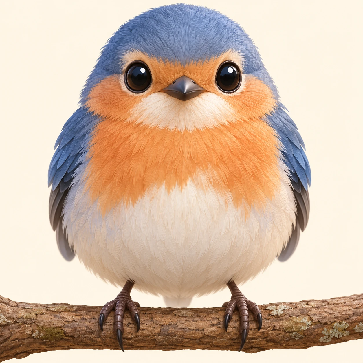枝にとまった小鳥のプロフィール用画像（アイソメトリック）
