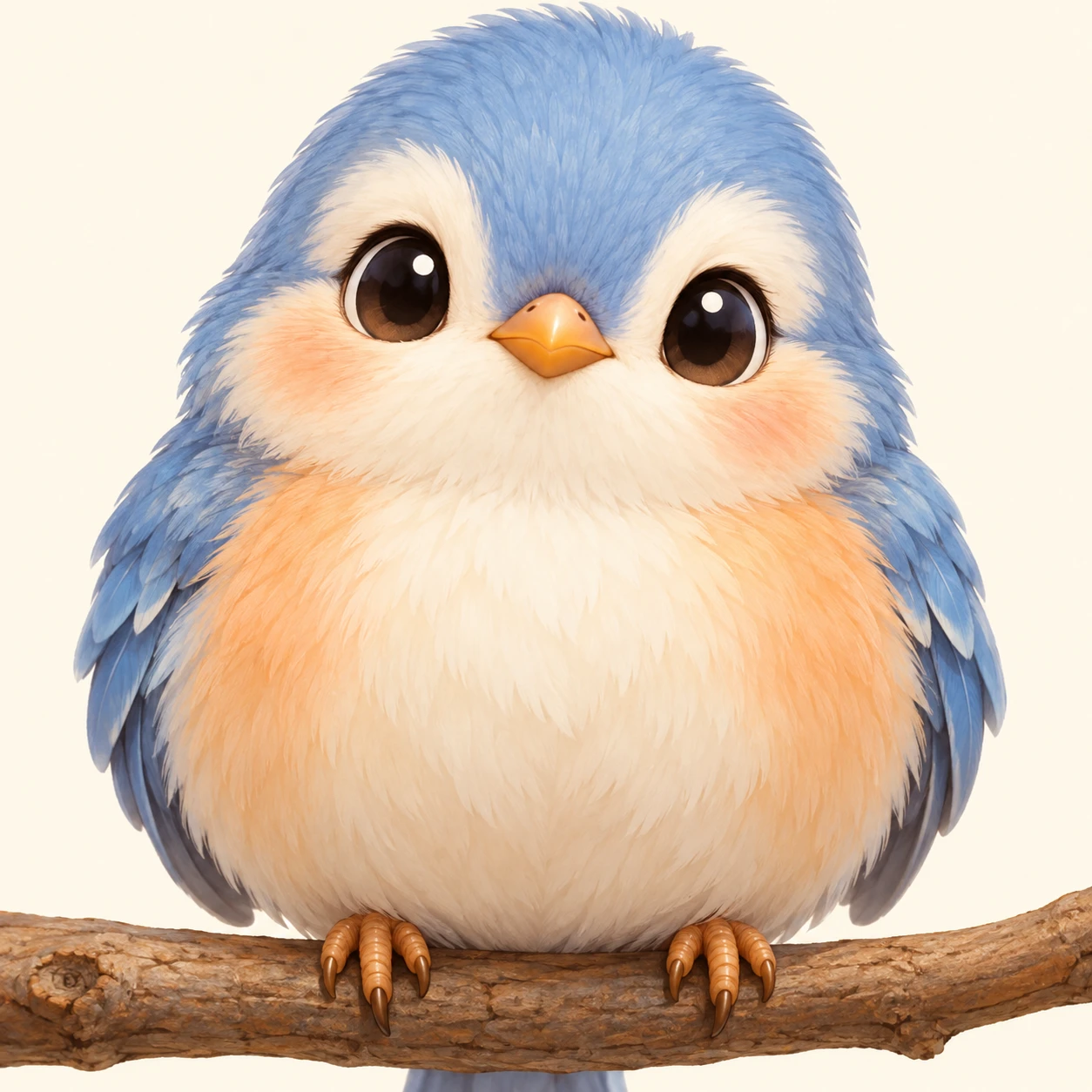 枝にとまった小鳥のプロフィール用画像（デフォルメ）
