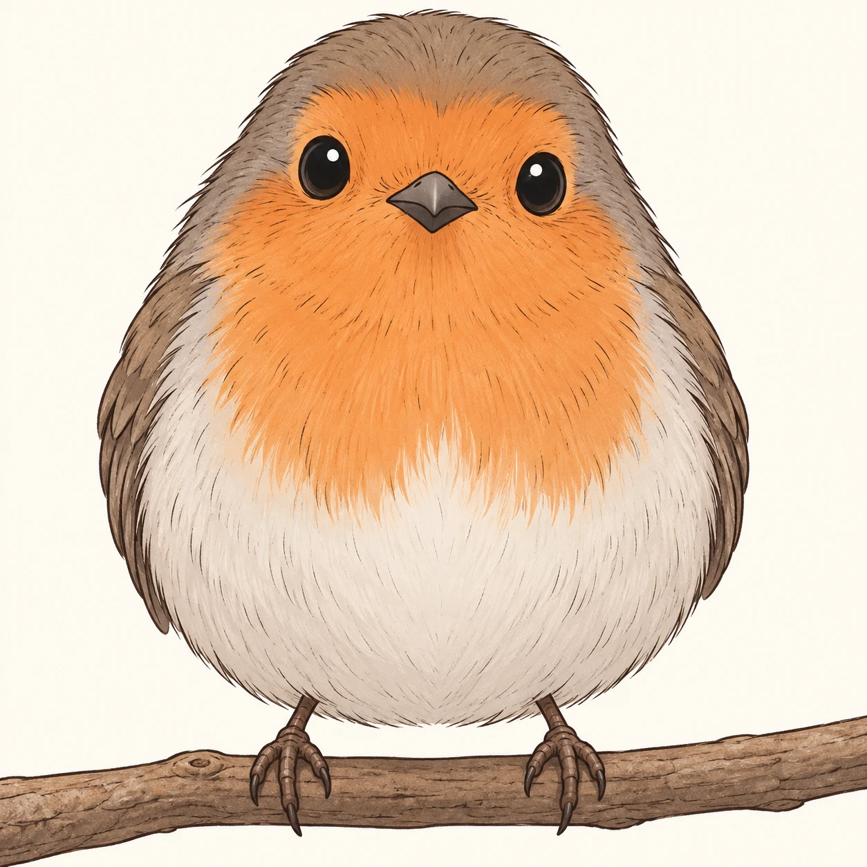 Profile picture of a small bird perched on a branch (simple line art)