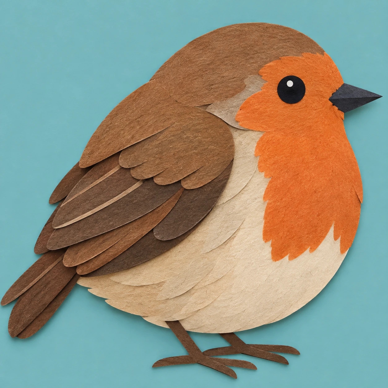 横を向いた小鳥のプロフィール用画像（切り絵）