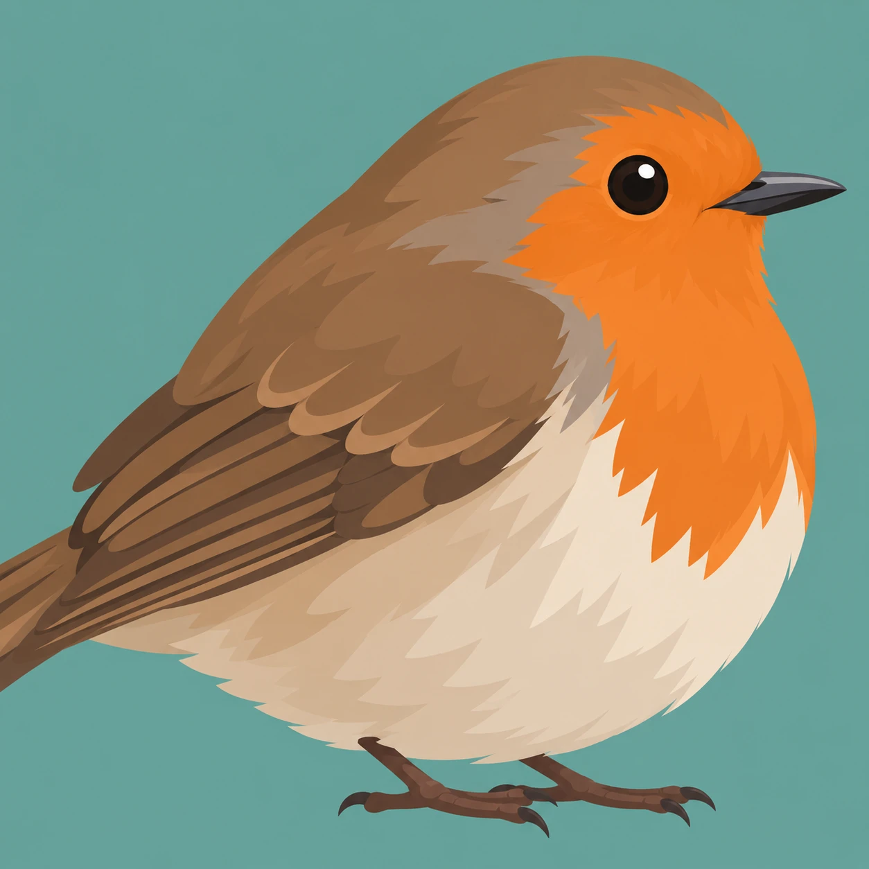 Profile picture of a small bird seen from the side (flat illustration)