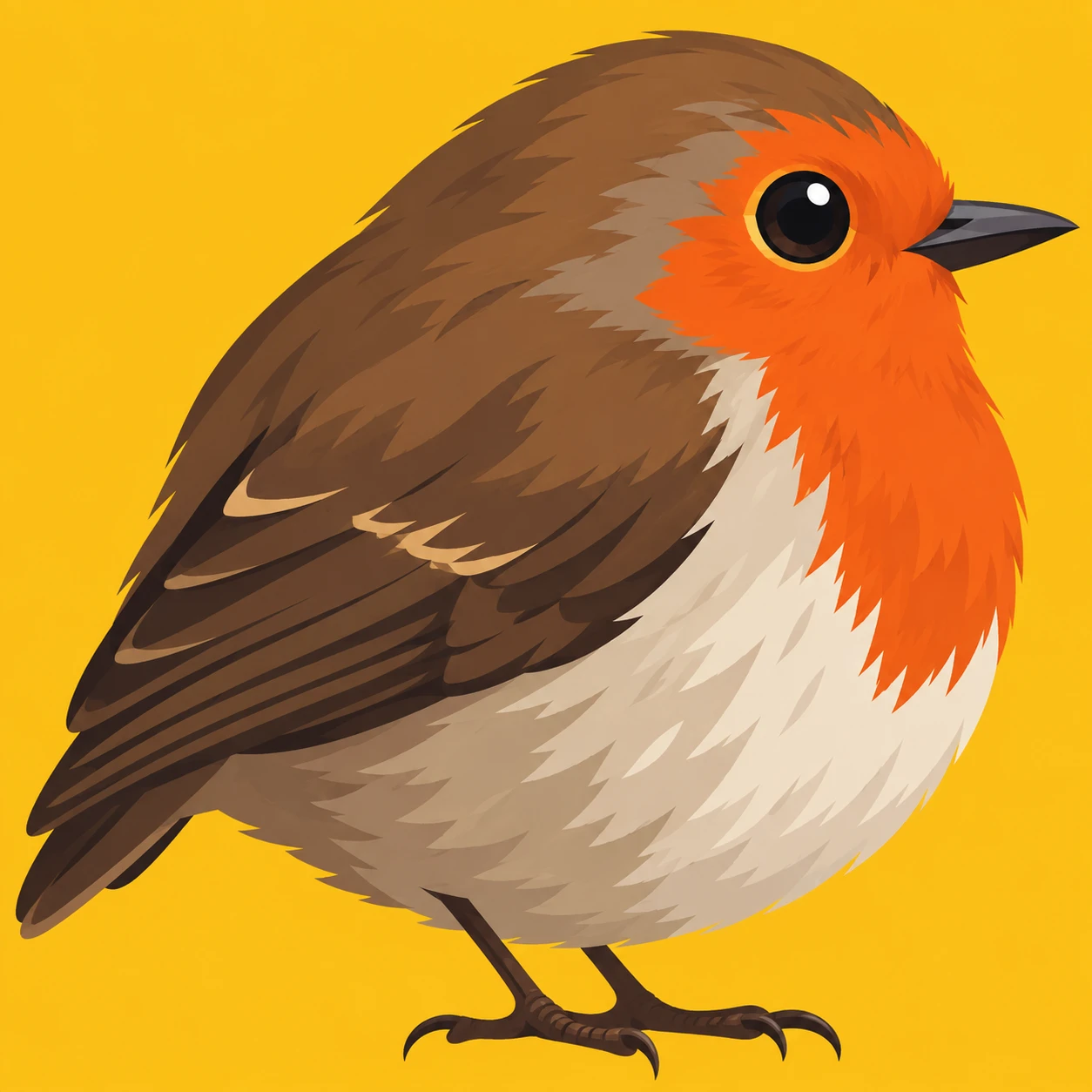 Profile picture of a small bird seen from the side (bold graphic)