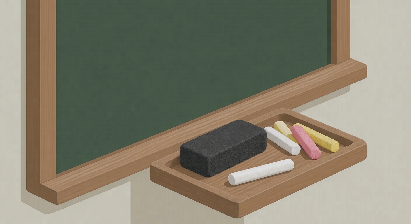 黒板消しとチョークのイラスト(アイソメトリック)