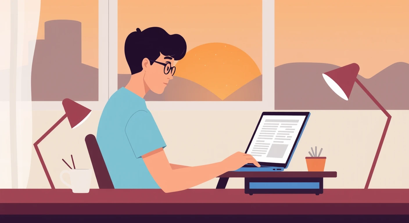 ブログを書く人のソフトイラスト