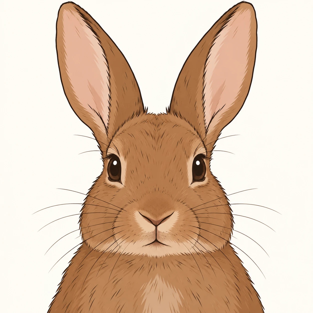 Profile picture of a brown rabbit (simple line art)