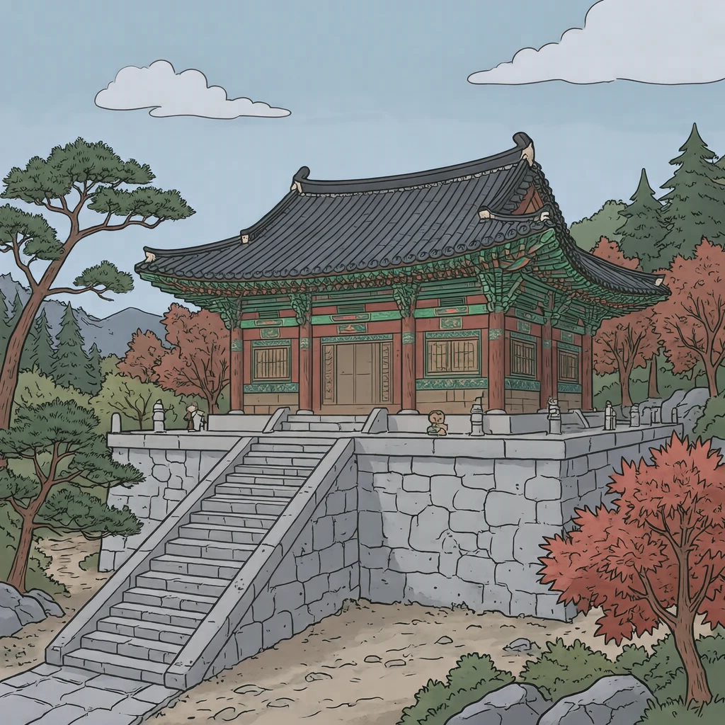 세계유산 경주 불국사 일러스트 (편안한 카툰)