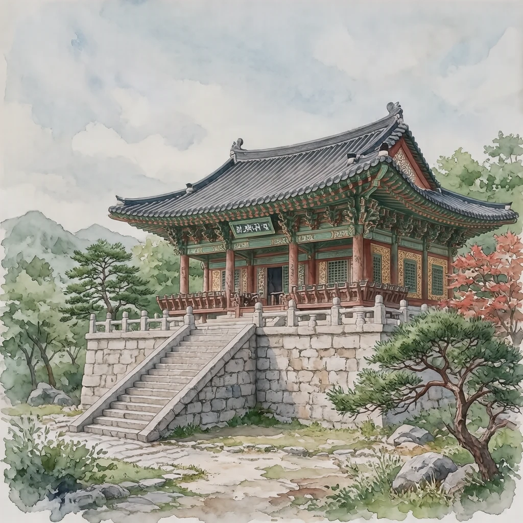 세계유산 경주 불국사 일러스트 (수채화)