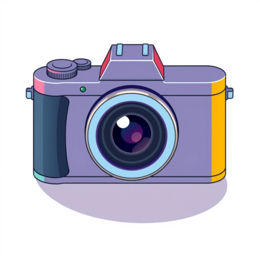 カメラのプロフィールアイコン（アイソメトリック）