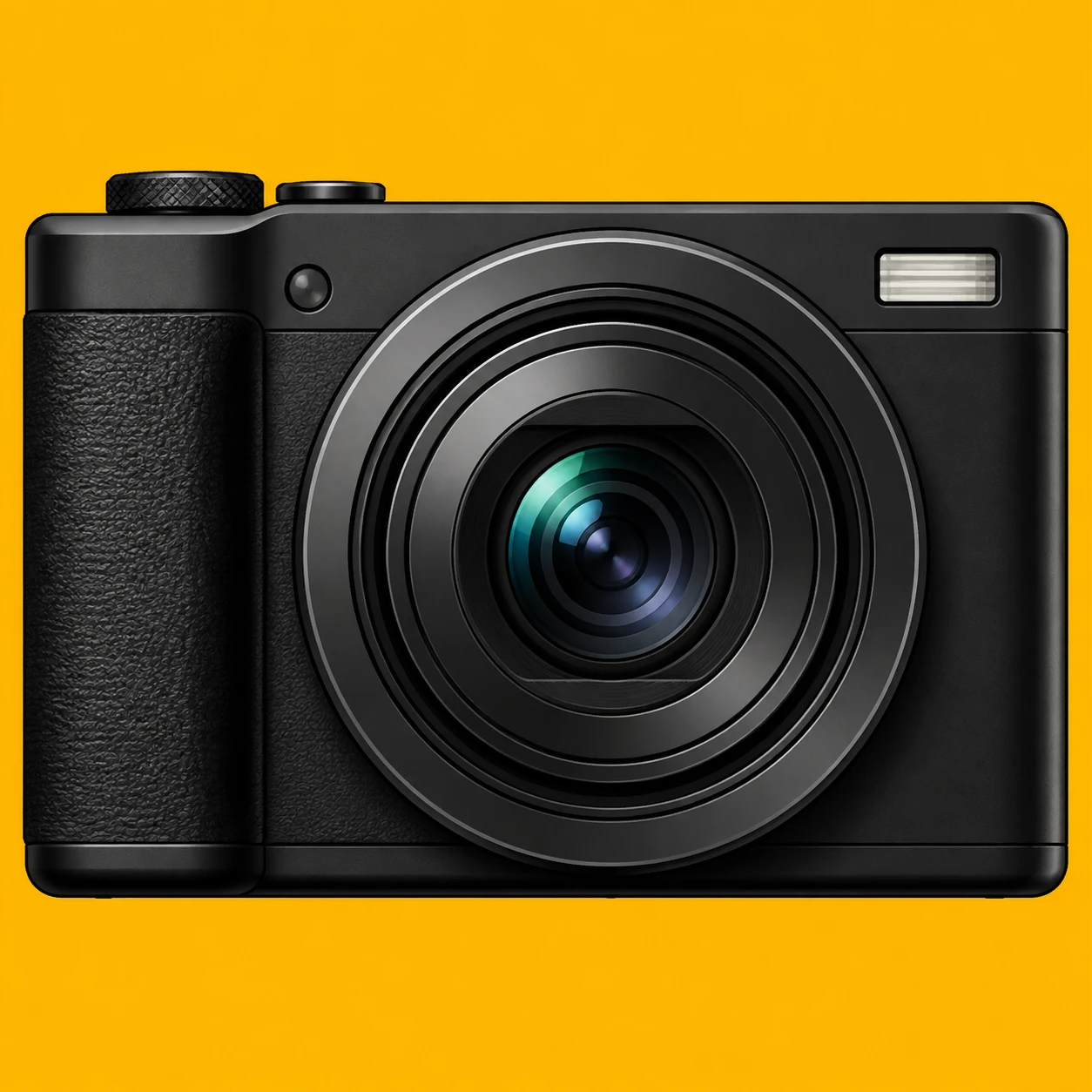 Bold graphic profile picture of a compact camera