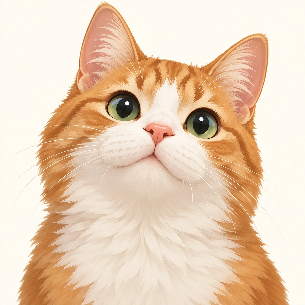 見上げる猫のプロフィールアイコン（アイソメトリック）