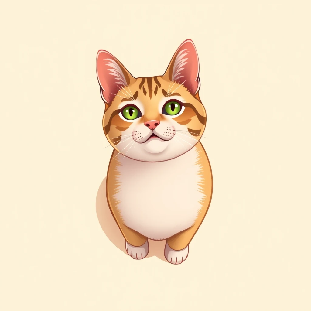 斜めを向いた猫のプロフィールアイコン（アイソメトリック）