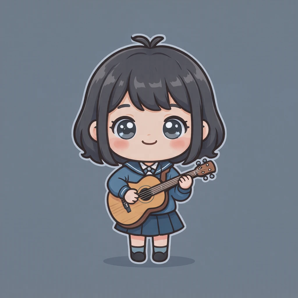 楽器を演奏する生徒のイラスト（デフォルメ）