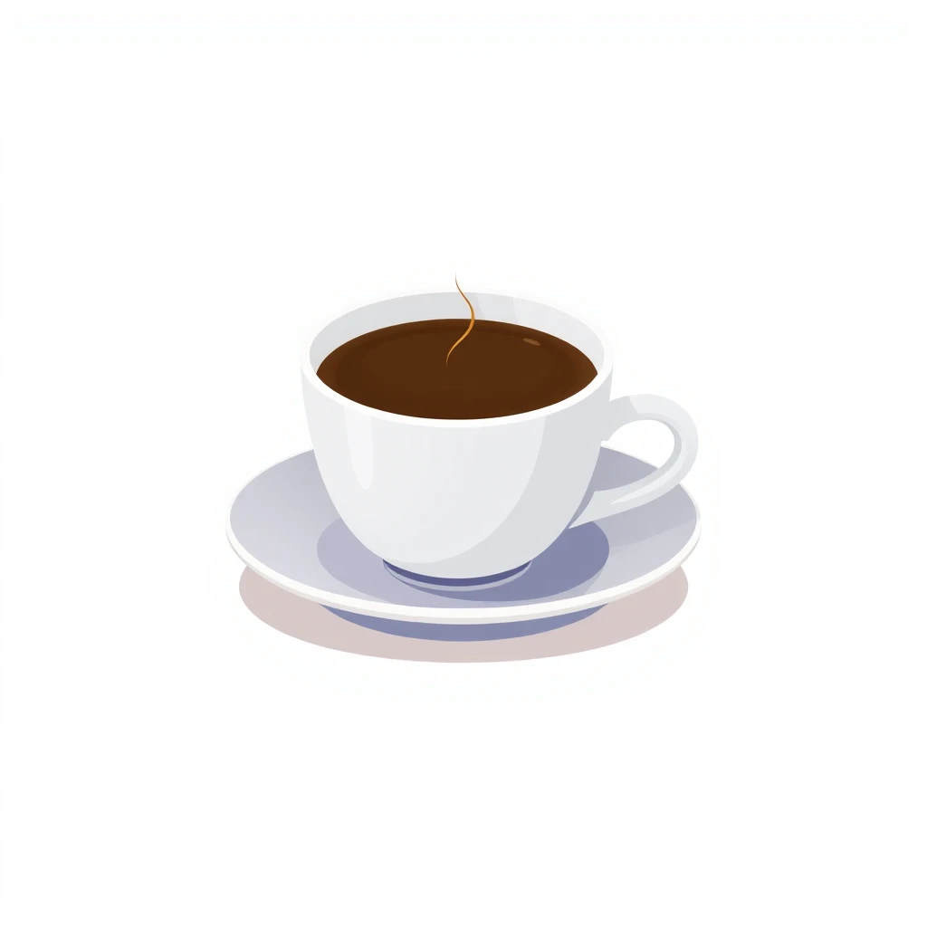 コーヒーカップのフラットイラストのプロフィールアイコン（フラットイラスト）