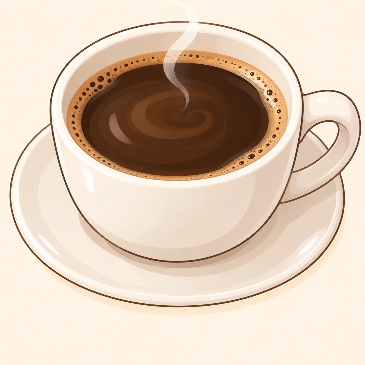 コーヒーカップのデフォルメイラストのプロフィールアイコン（デフォルメ）