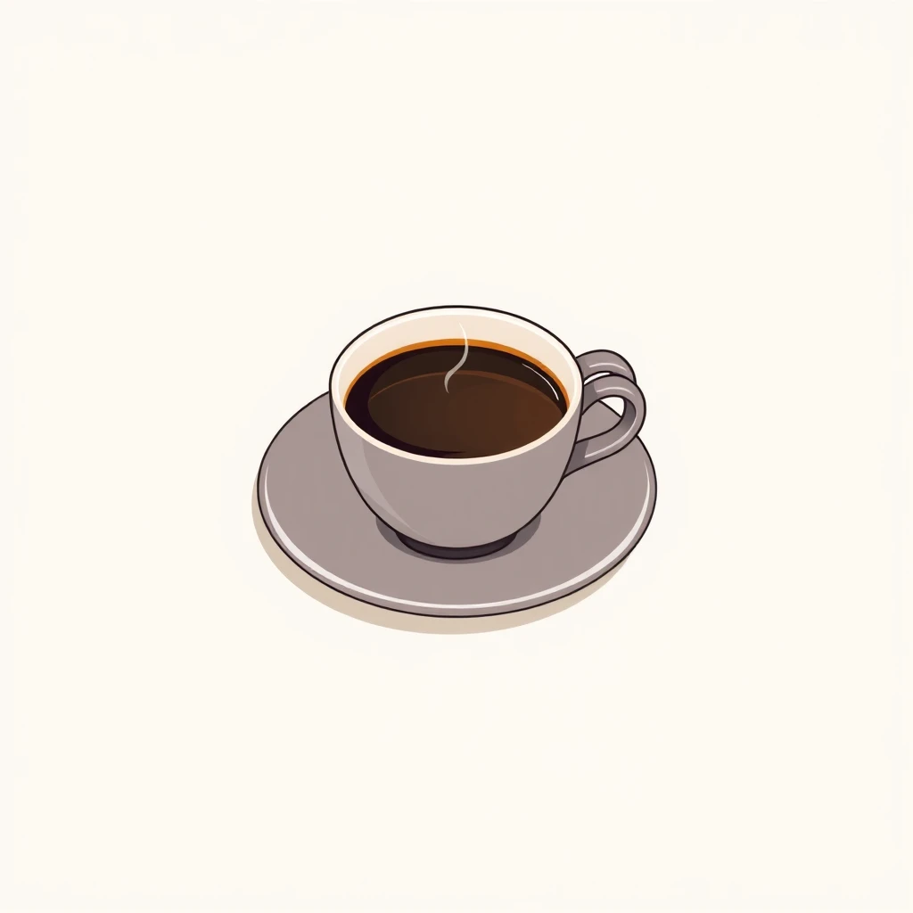 コーヒーカップのアイソメトリックイラストのプロフィールアイコン（アイソメトリック）