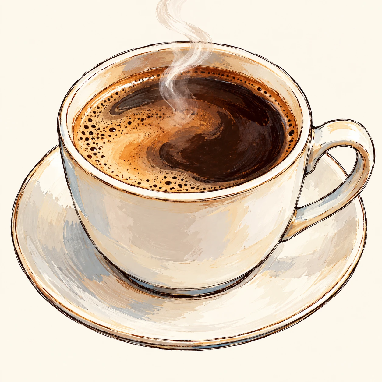 コーヒーカップのプロフィール用画像（手描き風）