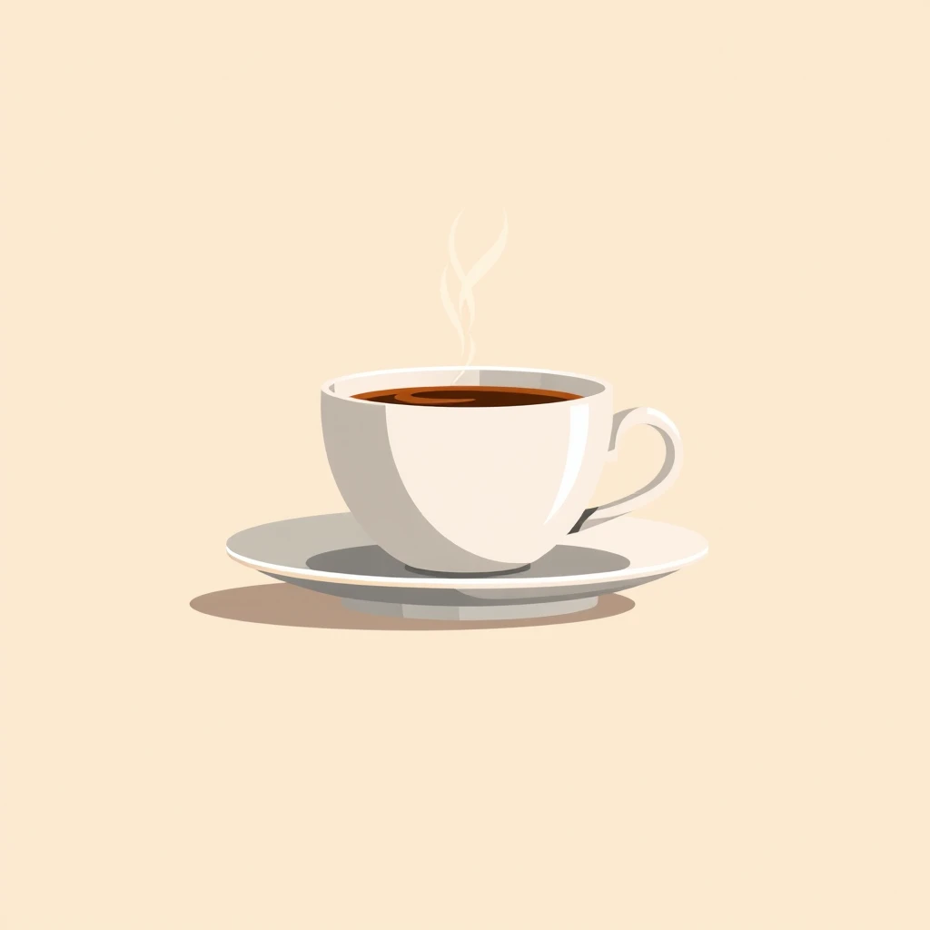 コーヒーカップのフラットイラストのプロフィールアイコン（フラットイラスト）