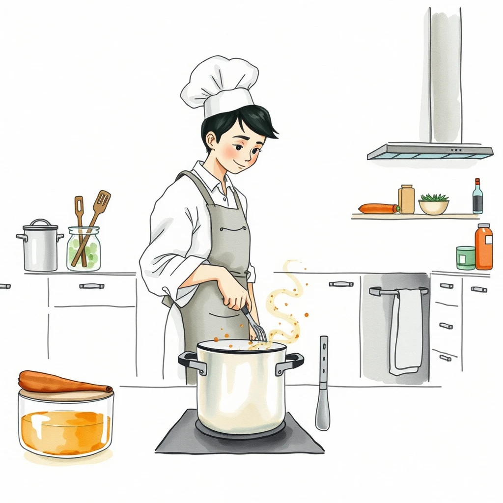 料理人・料理・レシピ・鍋・食材のイラスト