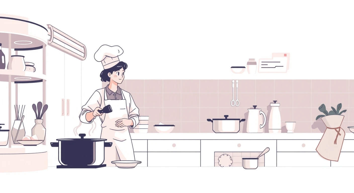 料理人・料理・レシピ・鍋・食材のイラスト