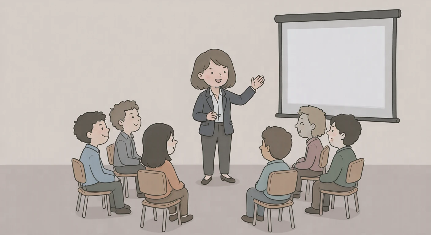 企業研修のイラスト（ゆるいイラスト）