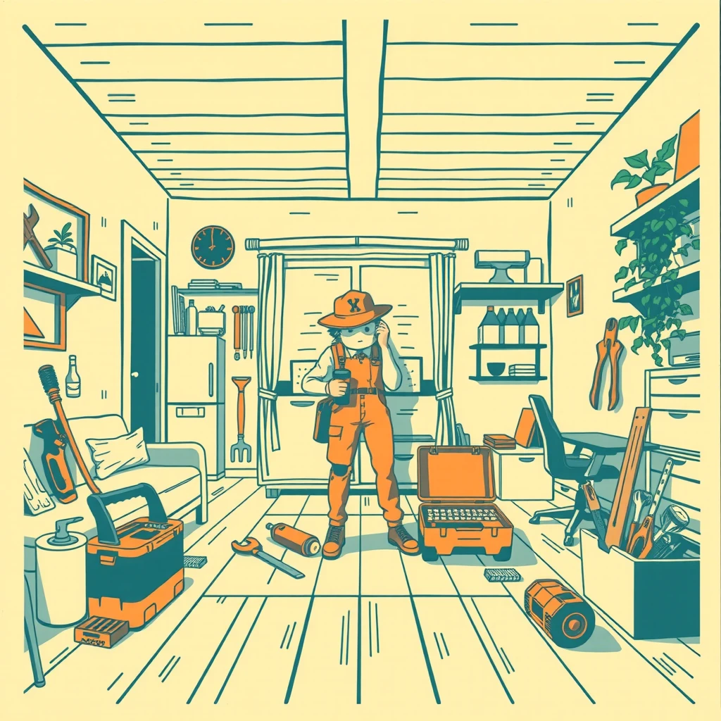 DIY愛好家・DIY・住まいの改善・工具・工具箱のイラスト