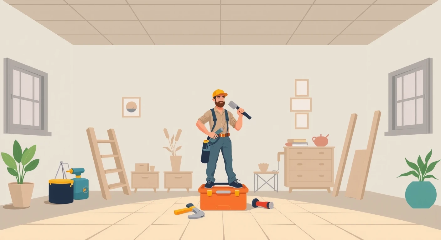DIY愛好家・DIY・住まいの改善・工具・工具箱のイラスト
