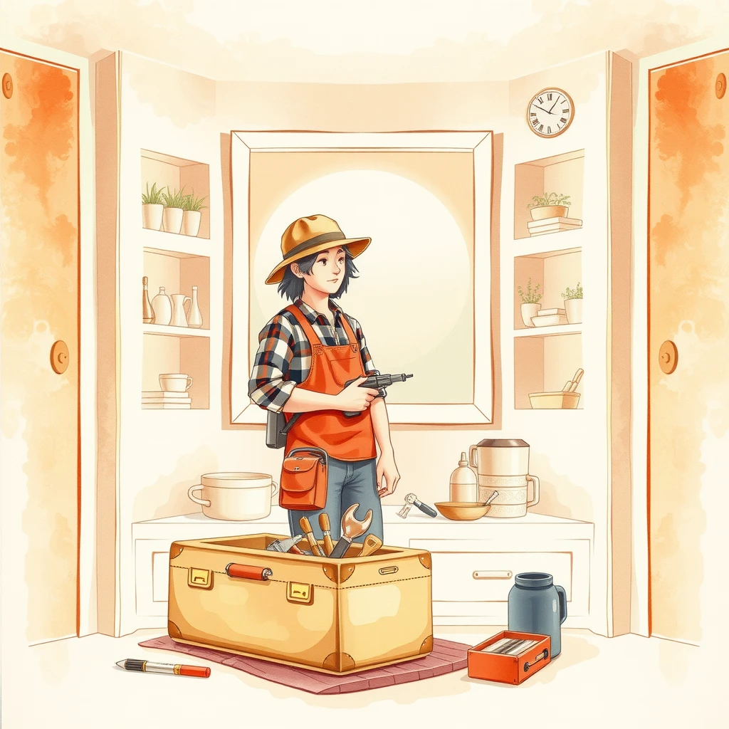 DIY愛好家・DIY・住まいの改善・工具・工具箱のイラスト