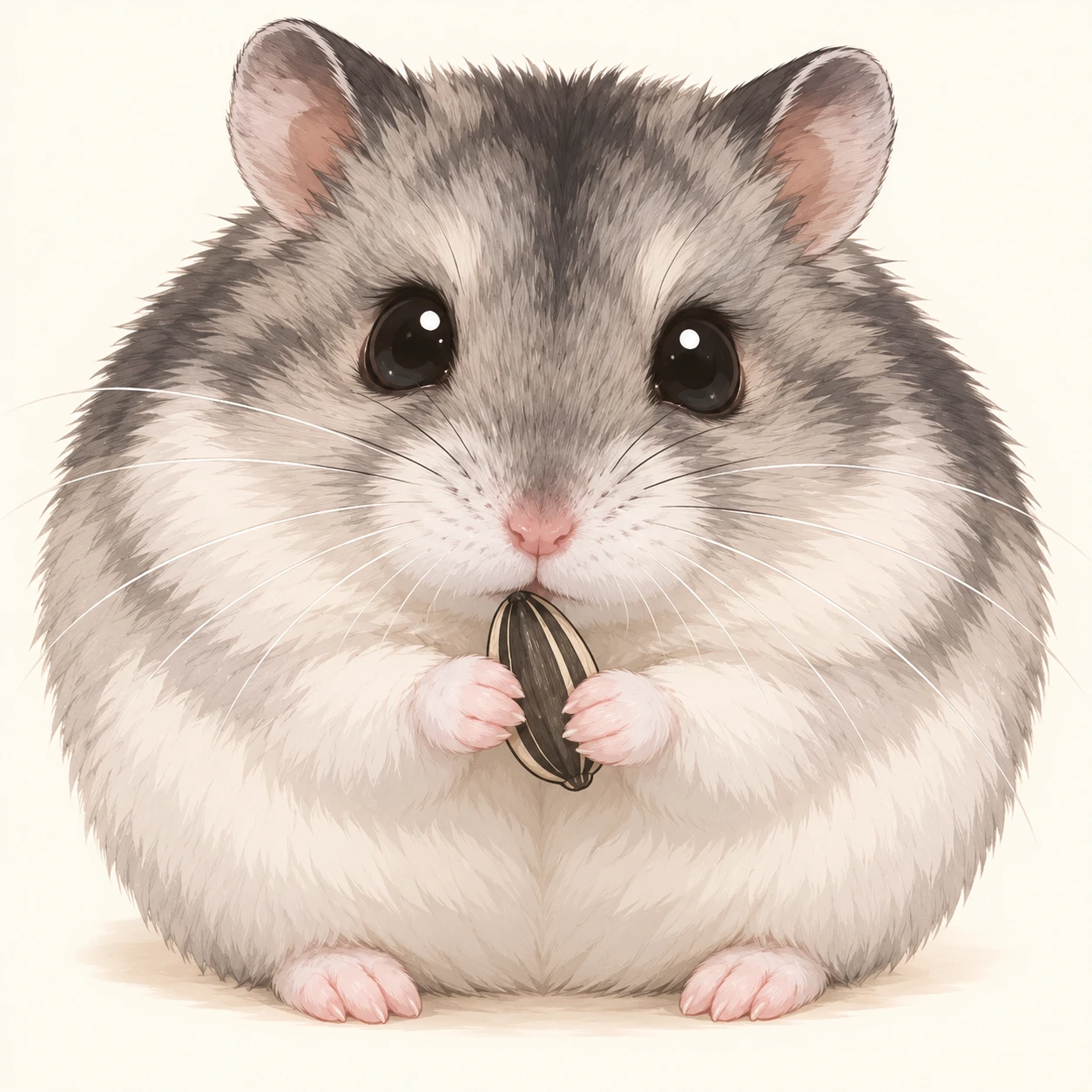 Profile picture of a Djungarian hamster (anime cel-shaded)