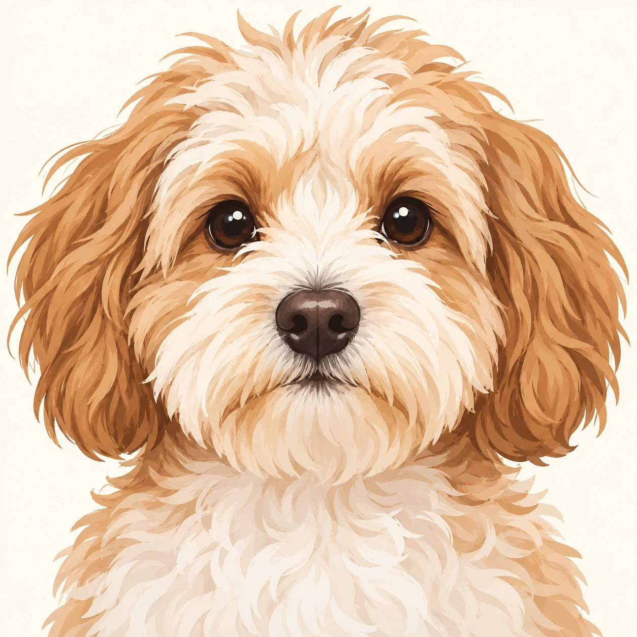 복슬복슬한 소형견의 프로필 아이콘 (편안한 카툰)