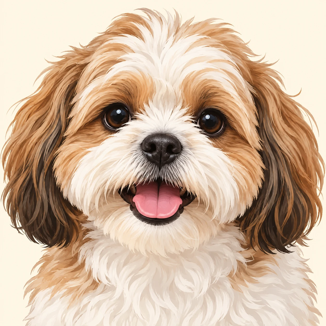 복슬복슬한 소형견의 프로필 아이콘 (그래픽 포스터)