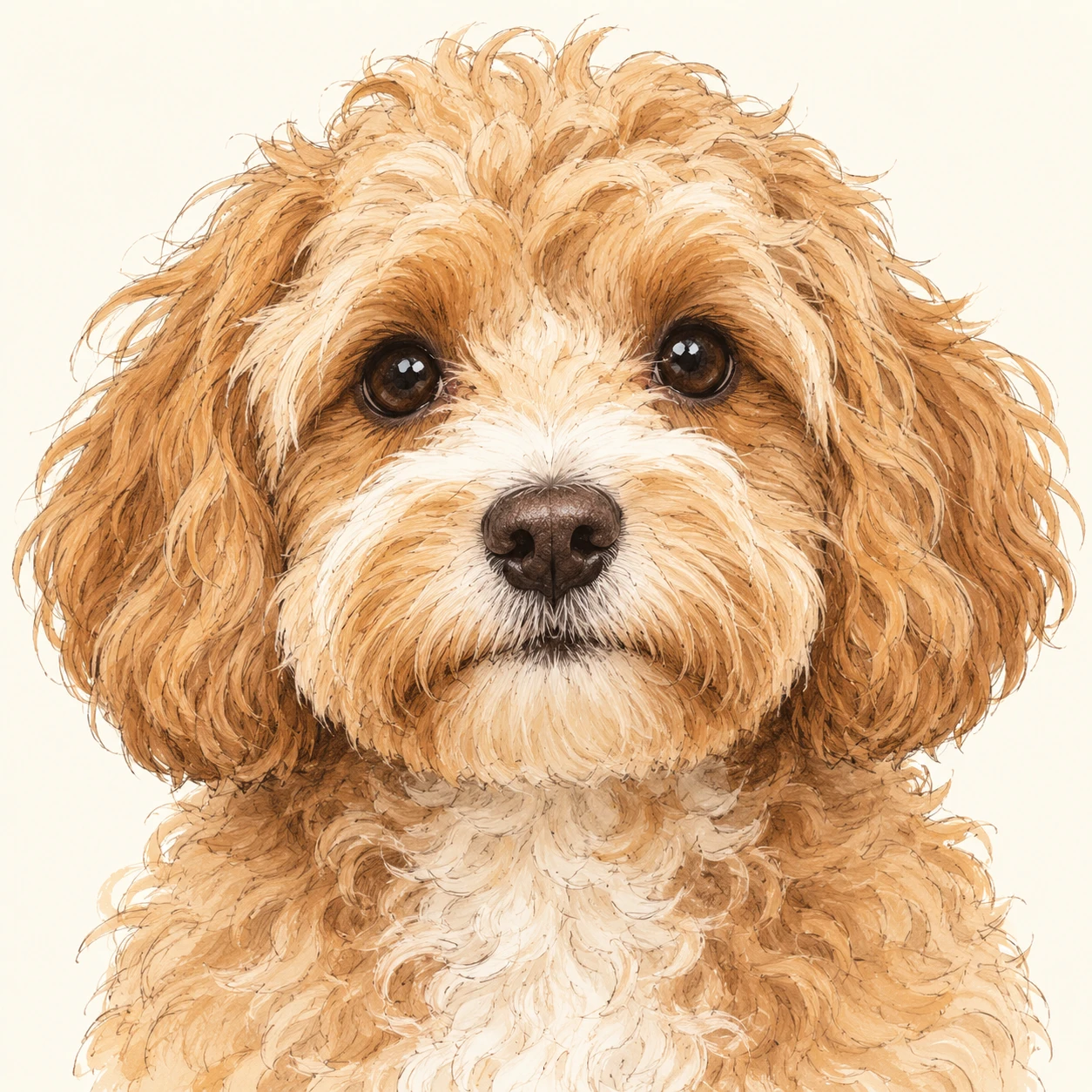 복슬복슬한 소형견의 프로필 아이콘 (손그림풍)