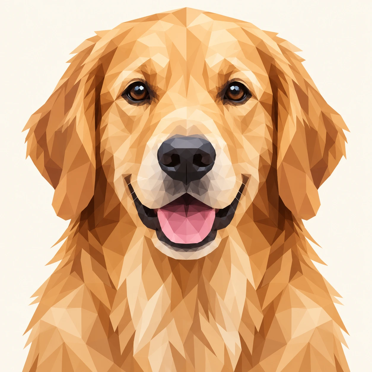Profile picture of a dog facing forward (isometric)