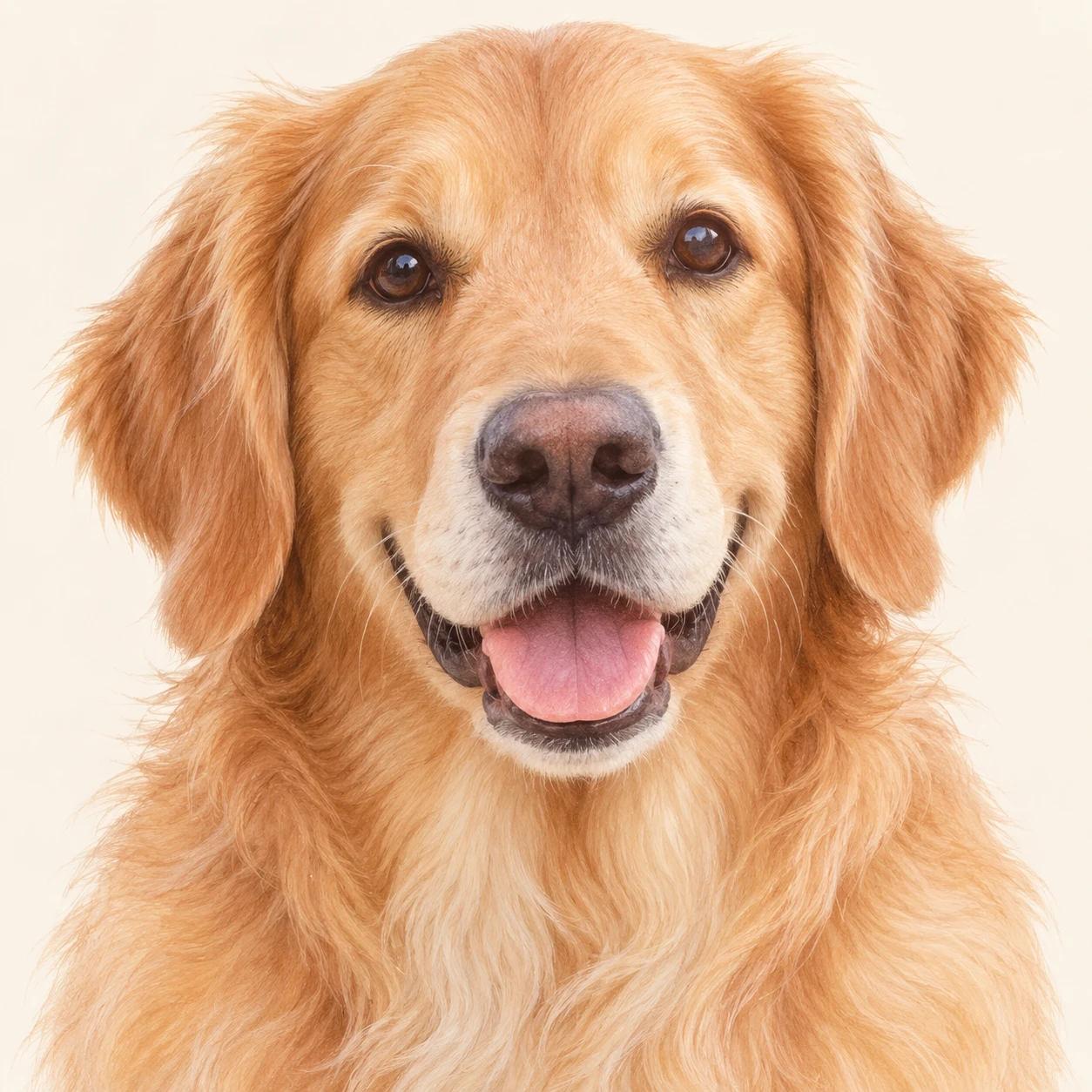 Profile picture of a dog facing forward (soft pastel)