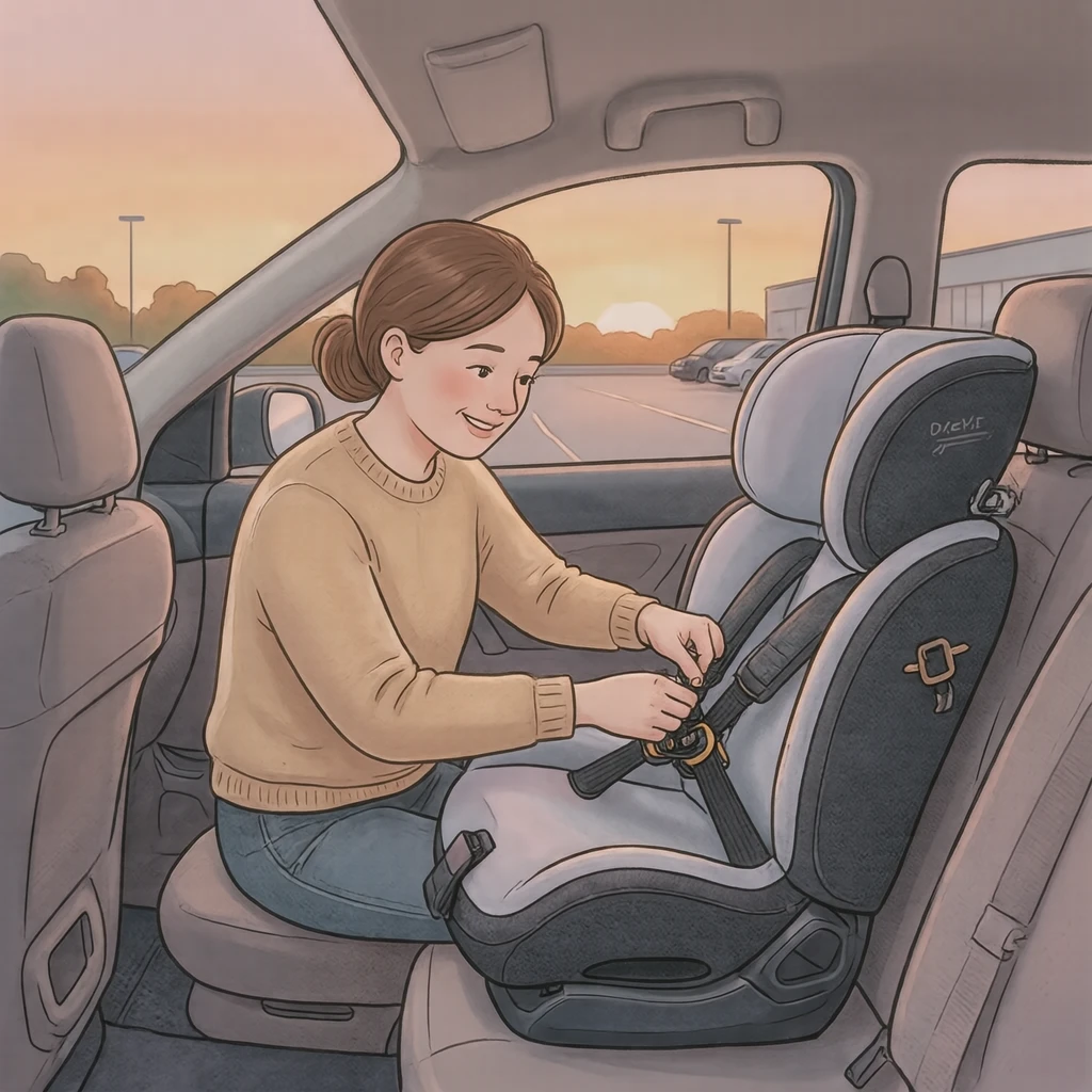운전자, 운전, 자동차, 카시트 일러스트 (소프트 파스텔)