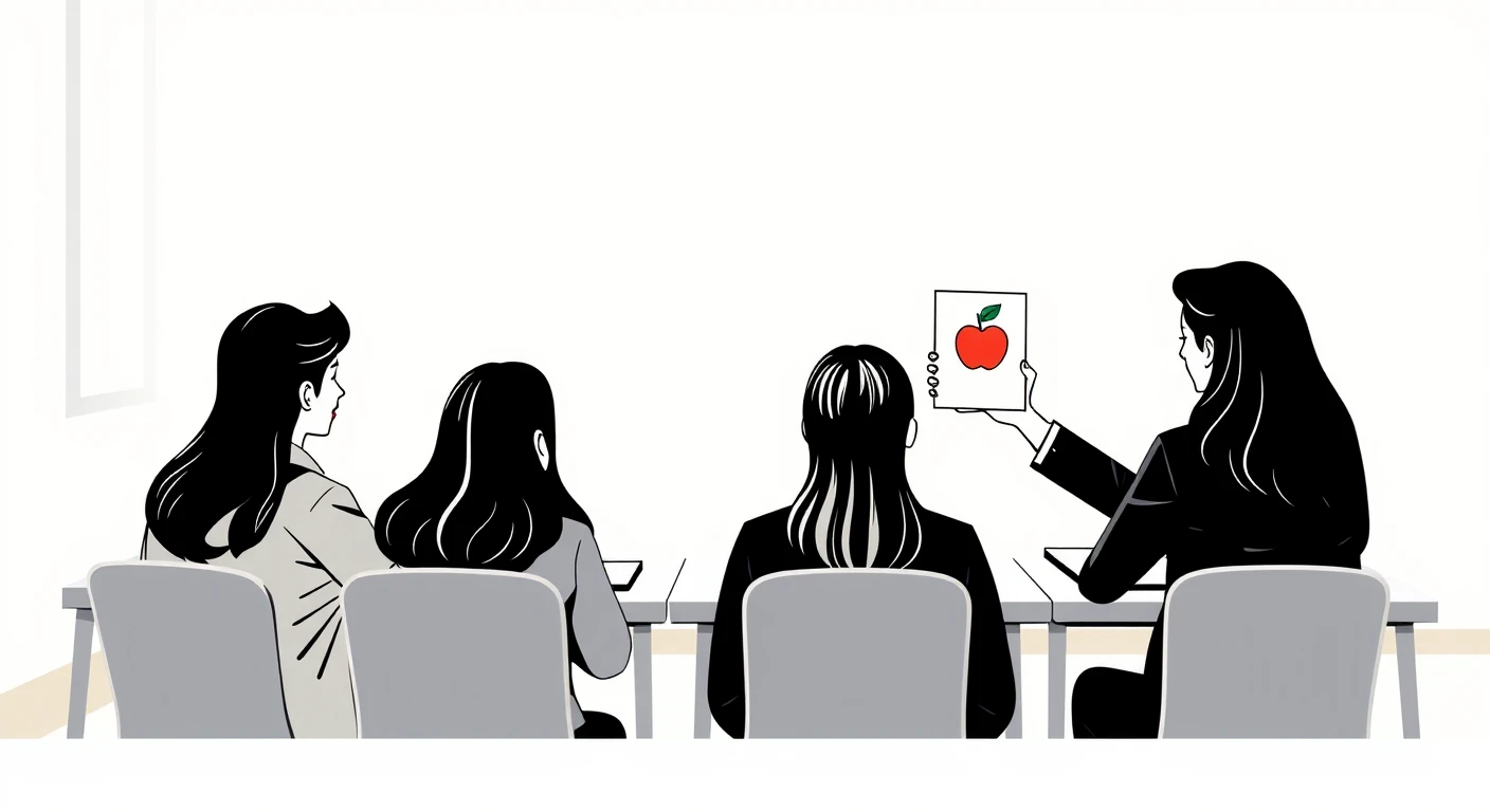 英語の授業で会話練習をする生徒と先生のイラスト