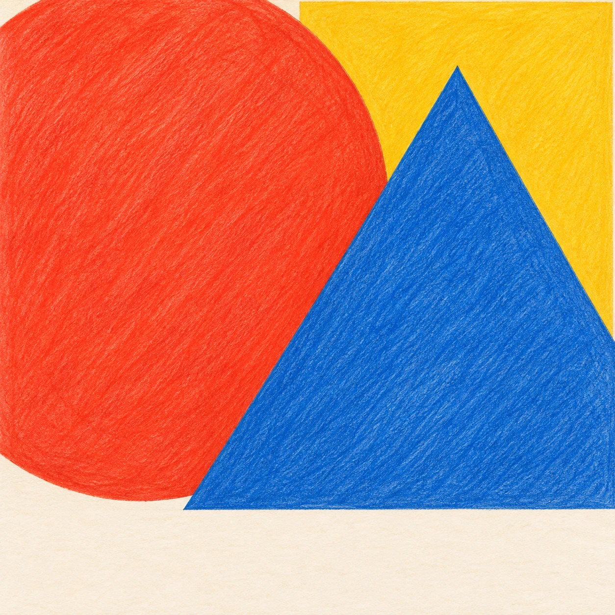 Profile picture of overlapping geometric shapes (colored pencil)