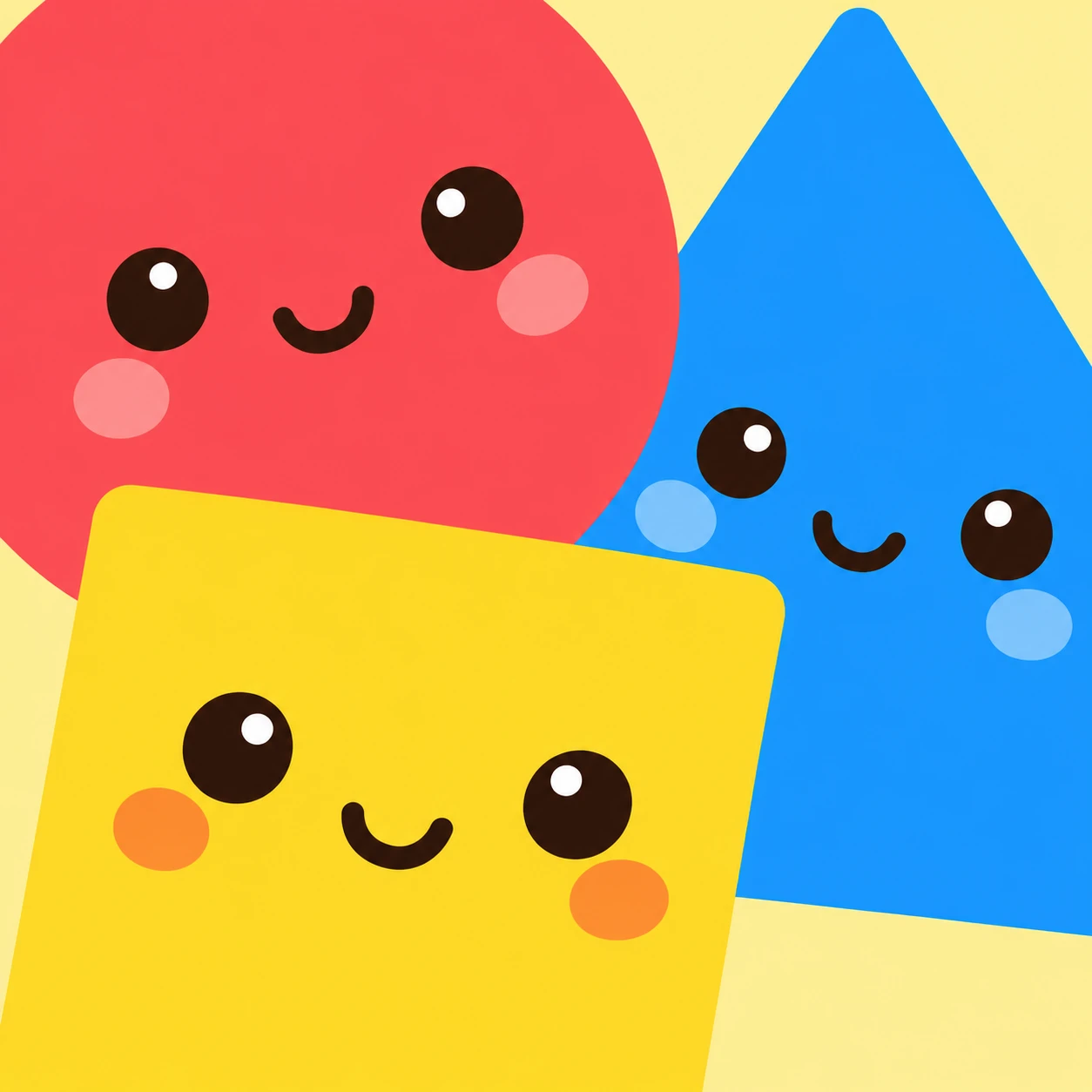 Profile picture of overlapping geometric shapes (chibi)