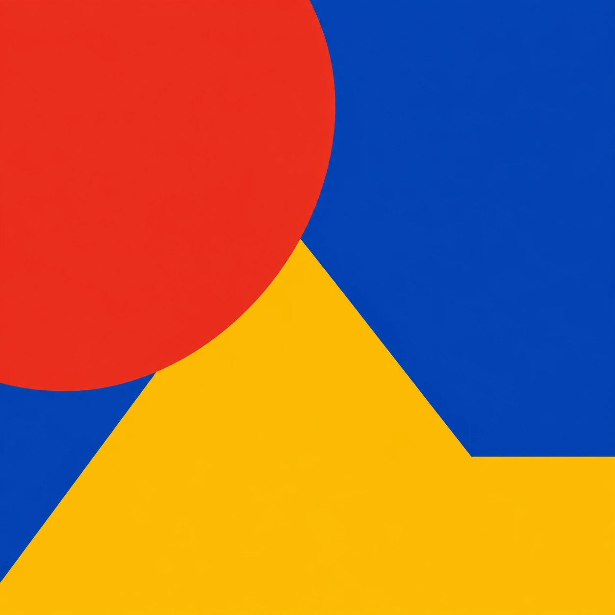 Bold graphic profile picture of overlapping geometric shapes