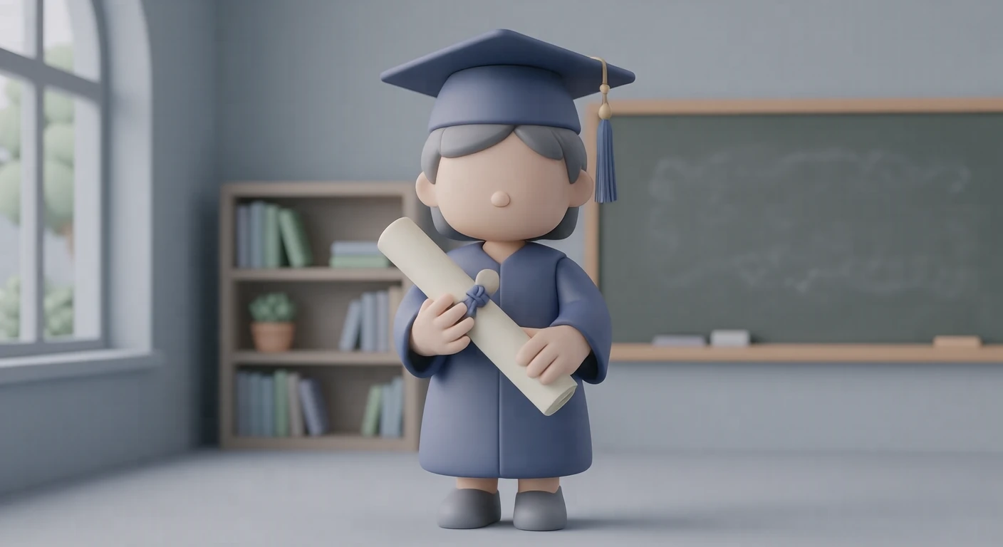 졸업생, 졸업, 식전, 학사모, 졸업장 일러스트 (소프트 3D)