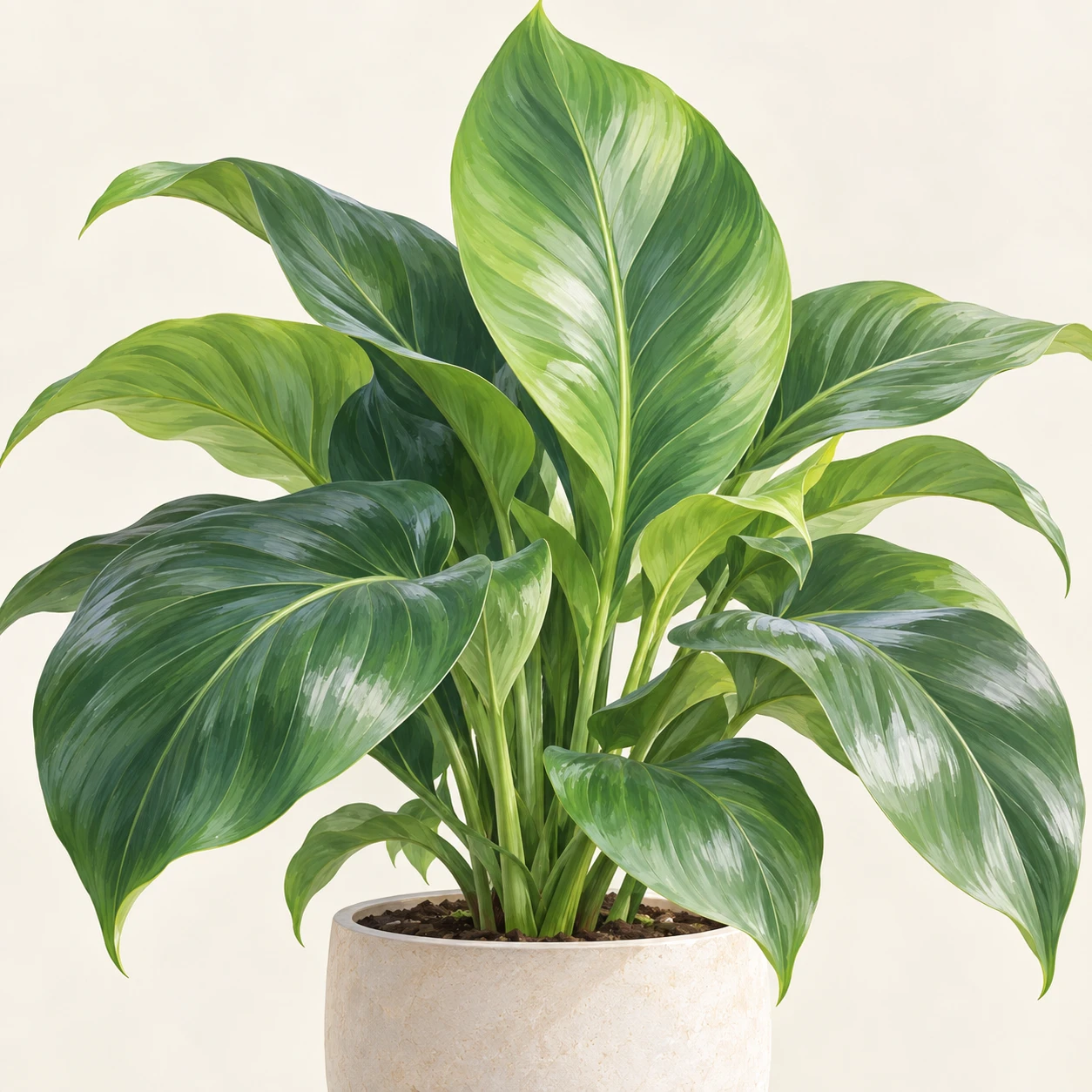 観葉植物のプロフィール用画像（ソフトパステル）