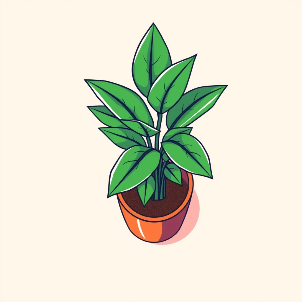 Profile picture of a potted houseplant (simple line art)