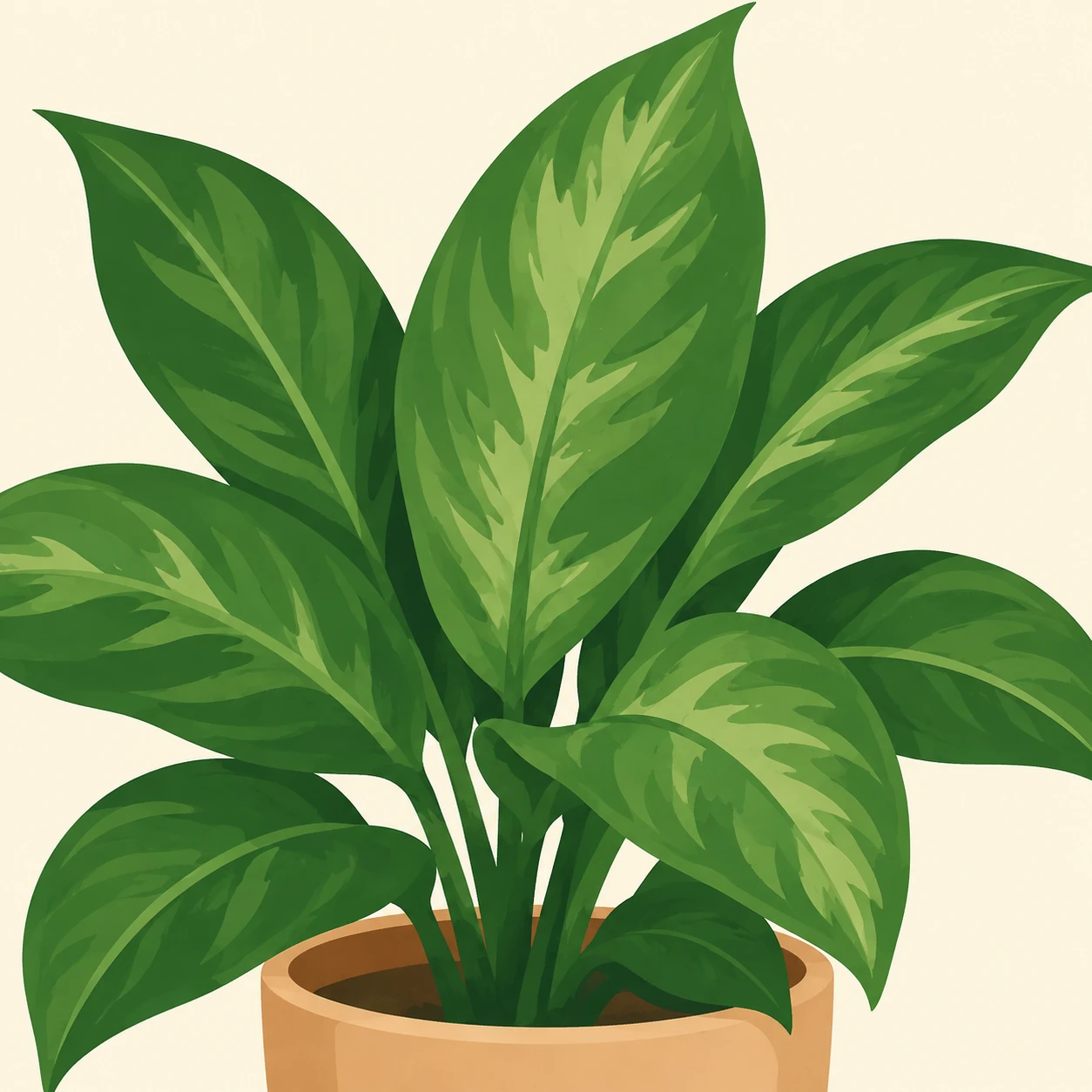 Flat illustration profile picture of a potted houseplant