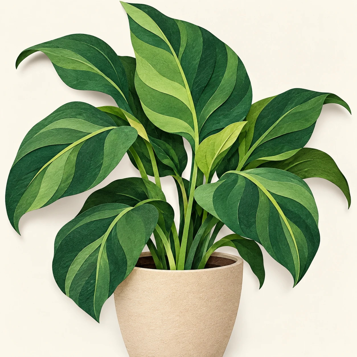 Profile picture of a potted houseplant (paper cut-out)