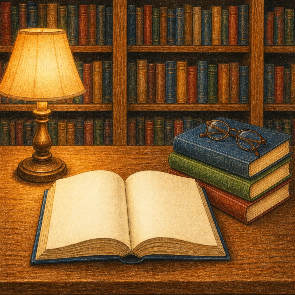 図書館で本を読む人のソフトイラスト