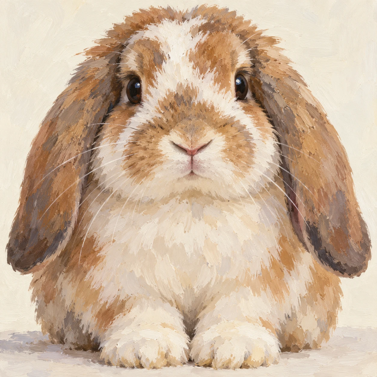 Profile picture of a lop-eared rabbit (gouache)